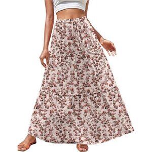Womens Casual Maxi Skirts for Women 2025 High Waist Boho Skirts Floral